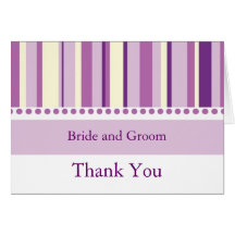 Carte de mariage pourpre de Merci de rayure de KRW