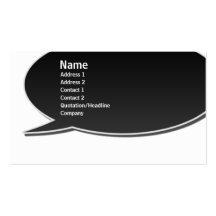 Carte de mémoire à bulles noire de la parole cartes de visite personnelles