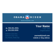 Carte de mise en réseau de campagne d'Obama Modèle De Carte De Visite