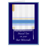 Carte de Mitzvah Mazel Tov de barre de "Tallit"