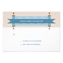 Carte de Mitzvah RSVP de barre de bleus de Chevron Cartons D'invitation