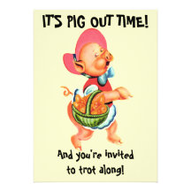 Carte de Mlle Piggy Barbecue Party Invitation