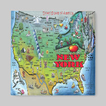 Carte de New York Etats-Unis magnets