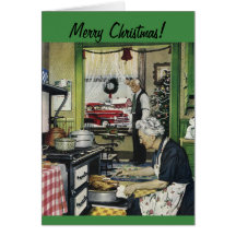 Carte de Noël à la maison vintage démodée