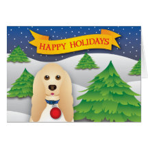 Carte de Noël avec le chien dans la neige