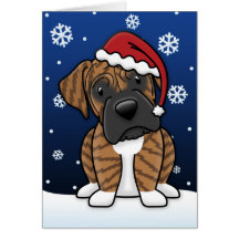 Carte de Noël Brindle de boxeur de Kawaii