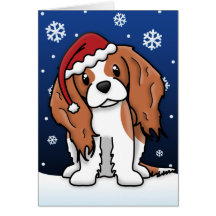 Carte de Noël cavalière d'épagneul de Kawaii Blenh