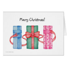Carte de Noël colorée de cadeaux