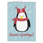 Carte de Noël comportant le pingouin mignon cartes