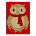 Carte de Noël confortable de hibou
