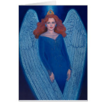 Carte de Noël d'ange bleu