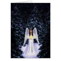 Carte de Noël d'ange de neige