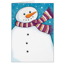Carte de Noël de bonhomme de neige d'amusement