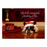 Carte de Noël de bouledogue français