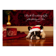 Carte de Noël de bouledogue français
