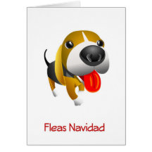 Carte de Noël de chien de chasse de Navidad de puc