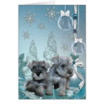 Carte de Noël de chiots de Schnauzer