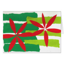 Carte de Noël de collage de poinsettia