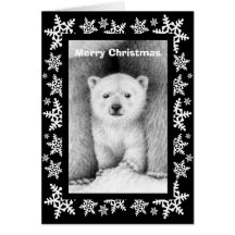 Carte de Noël de CUB d'ours blanc