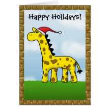 Carte de Noël de girafe de Kawaii
