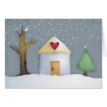carte de Noël de jardin de maison d'amour