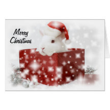 carte de Noël de lapin de père Noël
