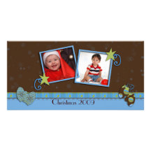 Carte de Noël de mitaines Photocarte Personnalisée