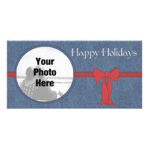 Carte de Noël de photo de style campagnard Modèle Pour Photocarte