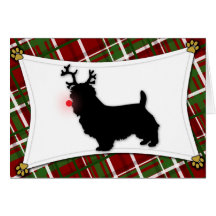 Carte de Noël de renne de Terrier australien