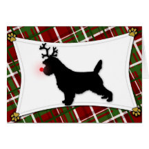 Carte de Noël de renne de Terrier de cairn