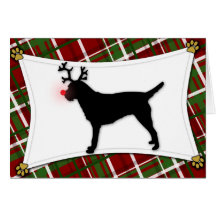 Carte de Noël de renne de Terrier de frontière