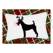 Carte de Noël de renne de Terrier irlandais