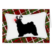 Carte de Noël de renne de Terrier tibétain