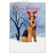 carte de Noël de terrier d'airedale - l'airedale a