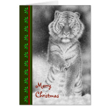 Carte de Noël de tigre sibérien