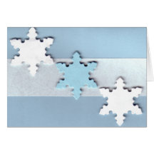 Carte de Noël de trois flocons de neige