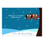 Carte de Noël de vacances de neige de hiboux de Mi invitations