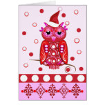 Carte de Noël décorative mignonne avec le hibou de