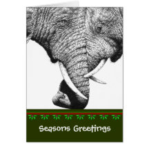 Carte de Noël d'éléphant africain