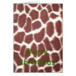 Carte de Noël d'impression de girafe