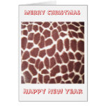 Carte de Noël d'impression de girafe