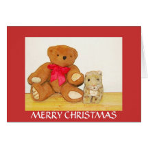 Carte de Noël d'ours et d'ami de nounours