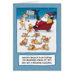 Carte de Noël drôle : Chats de Sleigh