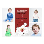 Carte de Noël du père noël 4-Photo 5x7 invitations