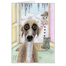 Carte de Noël froide de whippet