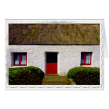 Carte de Noël irlandaise de cottage de bénédiction