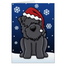 Carte de Noël noire de Terrier de Russe de Kawaii