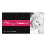 carte de Noël noire rose de PHOTO de cadre de la d photocartes
