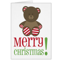 Carte de Noël rayée d'ours