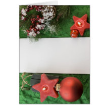 carte de Noël rouge de bougie d'étoile